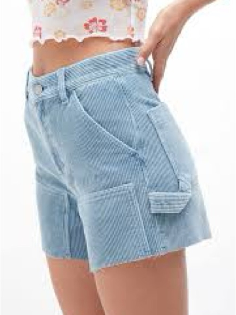 PacSun Light Blue Corduroy High-Rise Jean Shorts